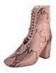 Daniella Shevel Embossed Leather Printed Lace-Up Boots