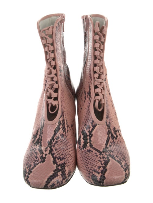 Daniella Shevel Embossed Leather Printed Lace-Up Boots