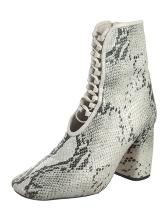 Daniella Shevel Embossed Leather Animal Print Boots