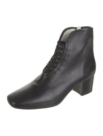 Daniella Shevel Leather Braided Accents Lace-Up Boots