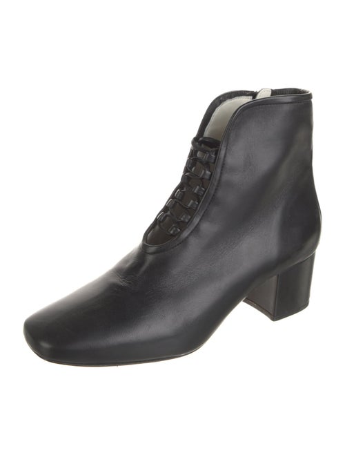 Daniella Shevel Leather Braided Accents Lace-Up Boots