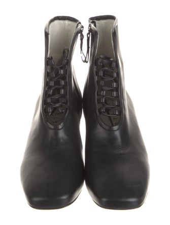 Daniella Shevel Leather Braided Accents Lace-Up Boots