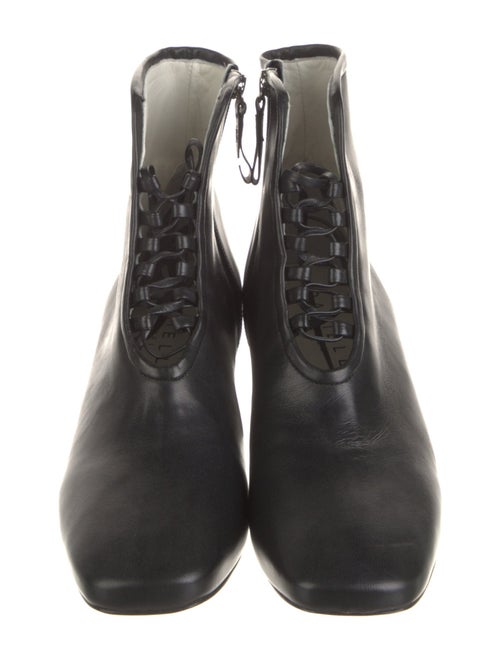 Daniella Shevel Leather Braided Accents Lace-Up Boots