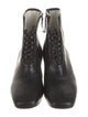 Daniella Shevel Leather Braided Accents Lace-Up Boots