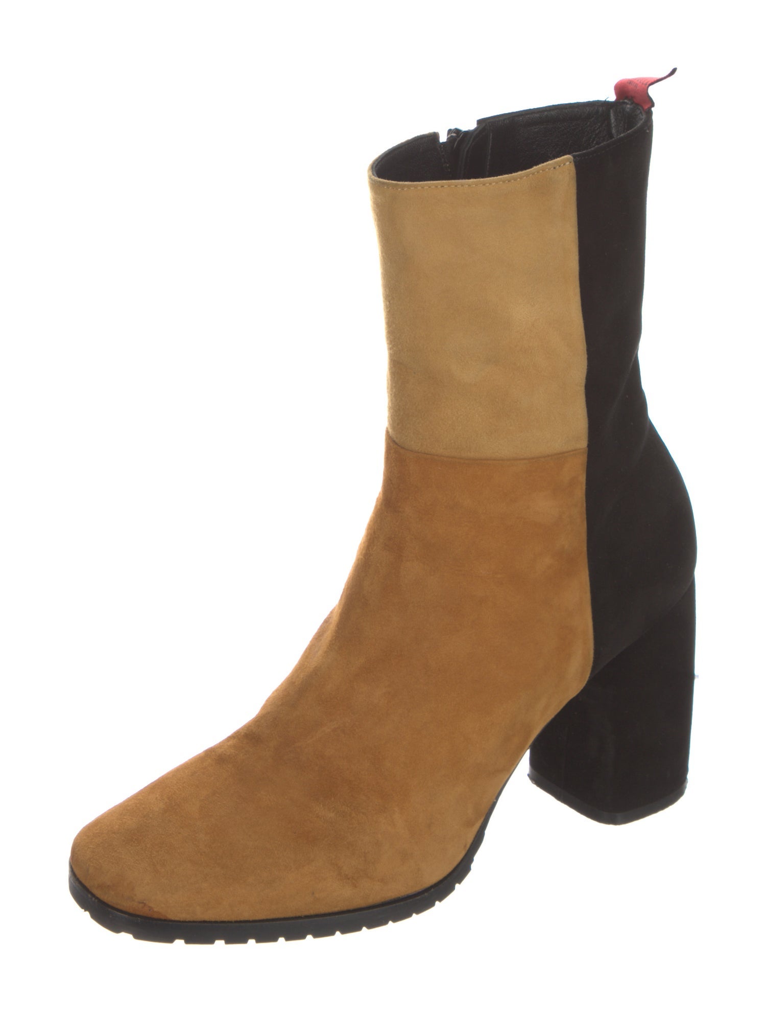 Daniella Shevel Suede Colorblock Pattern Boots
