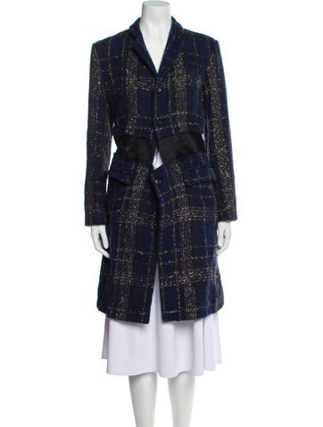 Comme des Garçons Coats Cashwool Plaid Print Coat L
