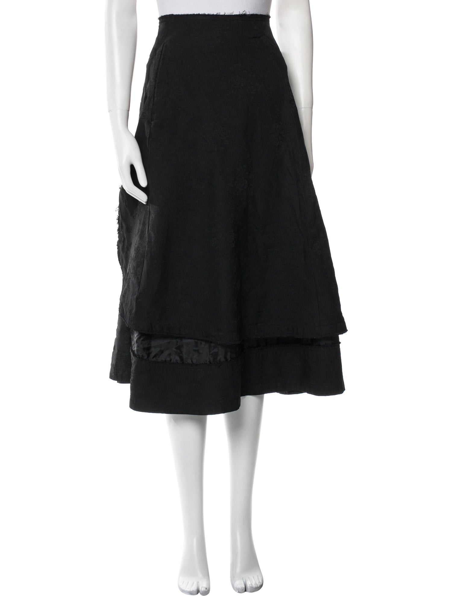 Comme des Garçons Comme des Garçons Raw-Edge Trim Midi Length Skirt