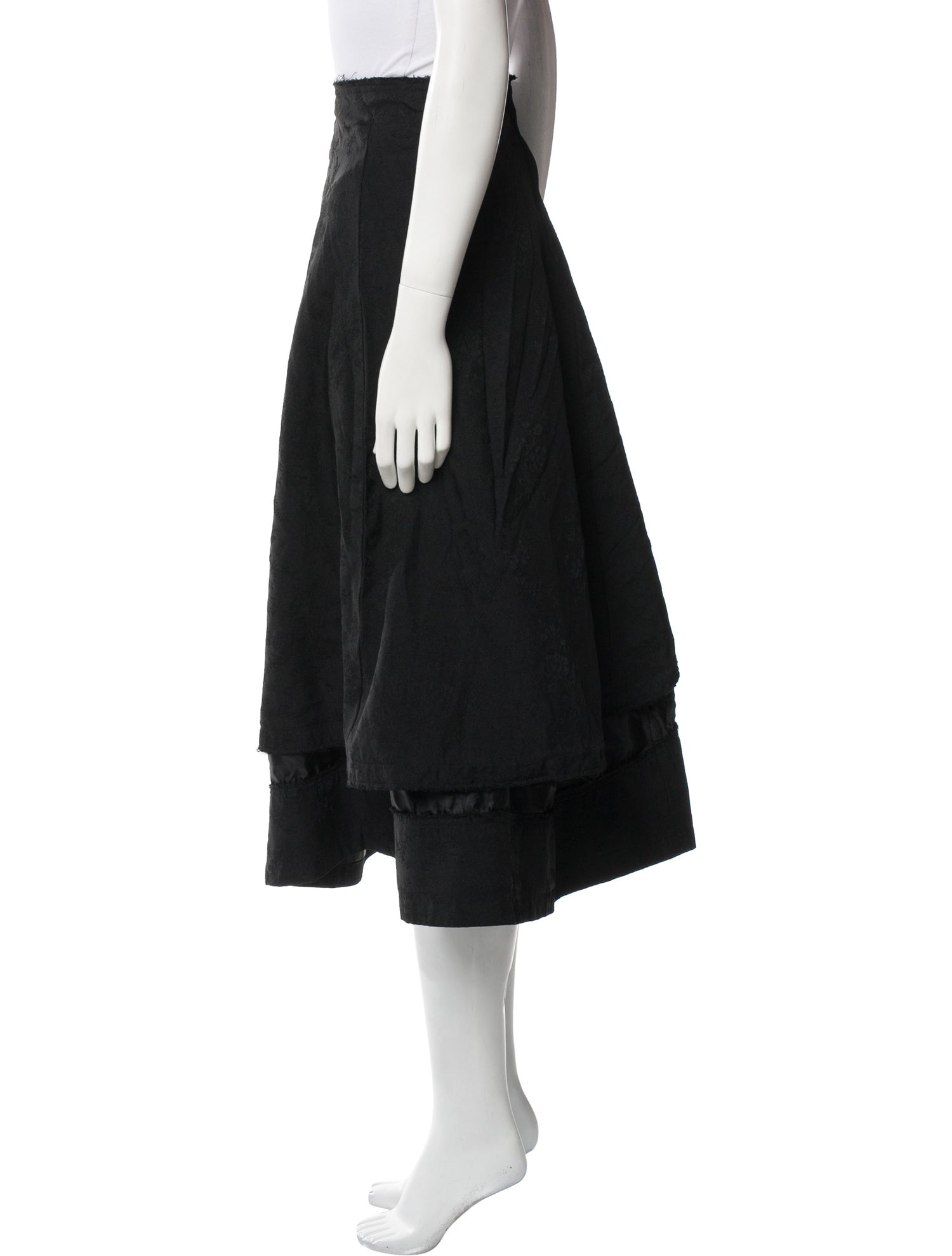 Comme des Garçons Comme des Garçons Raw-Edge Trim Midi Length Skirt