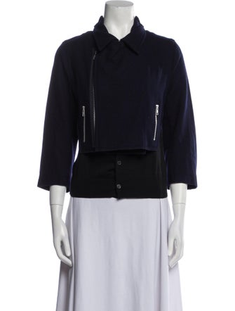 Comme des Garçons Comme des Garçons Wool Three-Quarter Sleeve Button-Up Top