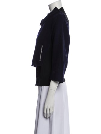 Comme des Garçons Comme des Garçons Wool Three-Quarter Sleeve Button-Up Top