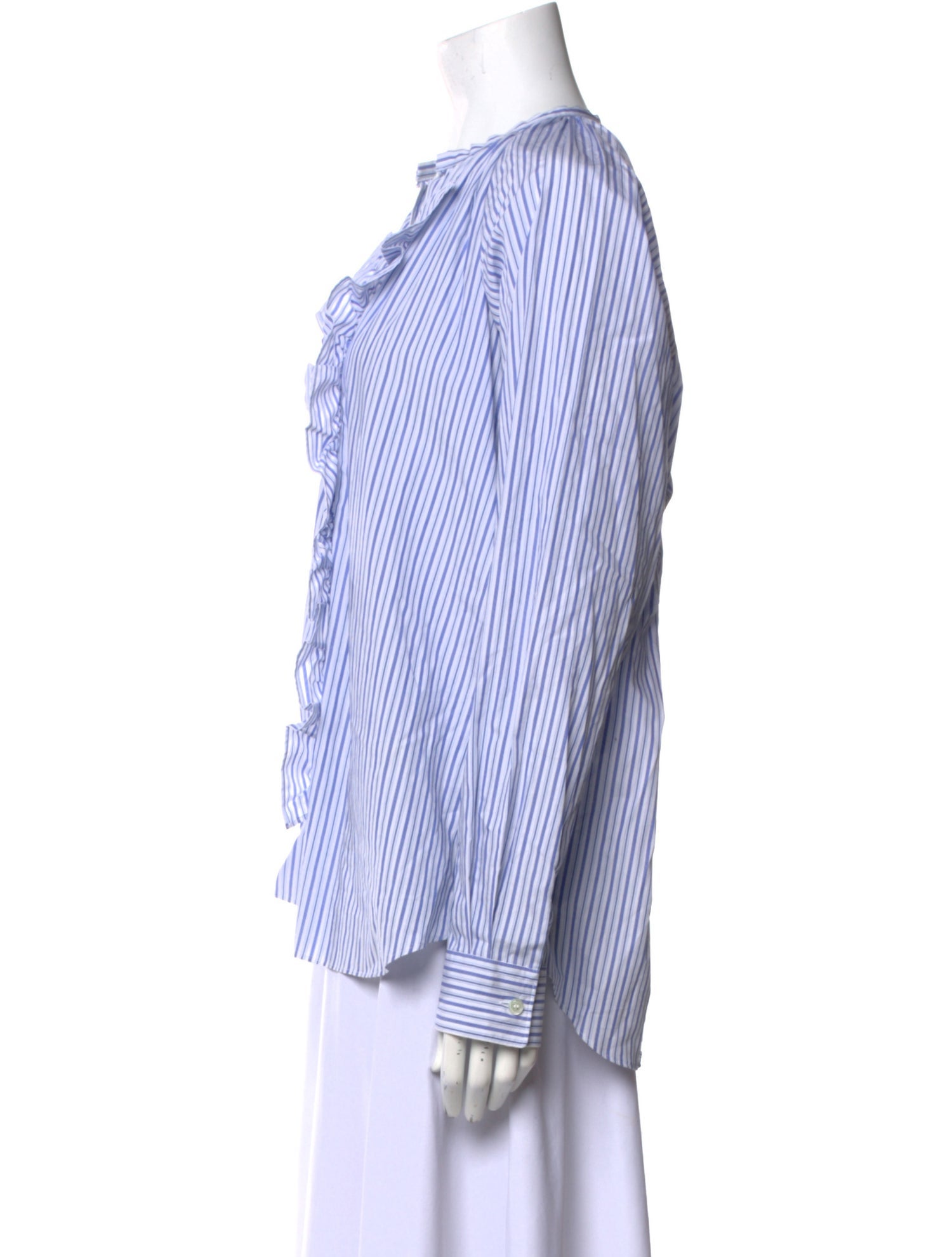 Comme des Garçons Comme des Garçons Striped V-Neck Blouse