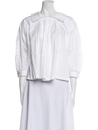 Comme des Garçons Comme des Garçons Mock Neck Three-Quarter Sleeve Crop Top