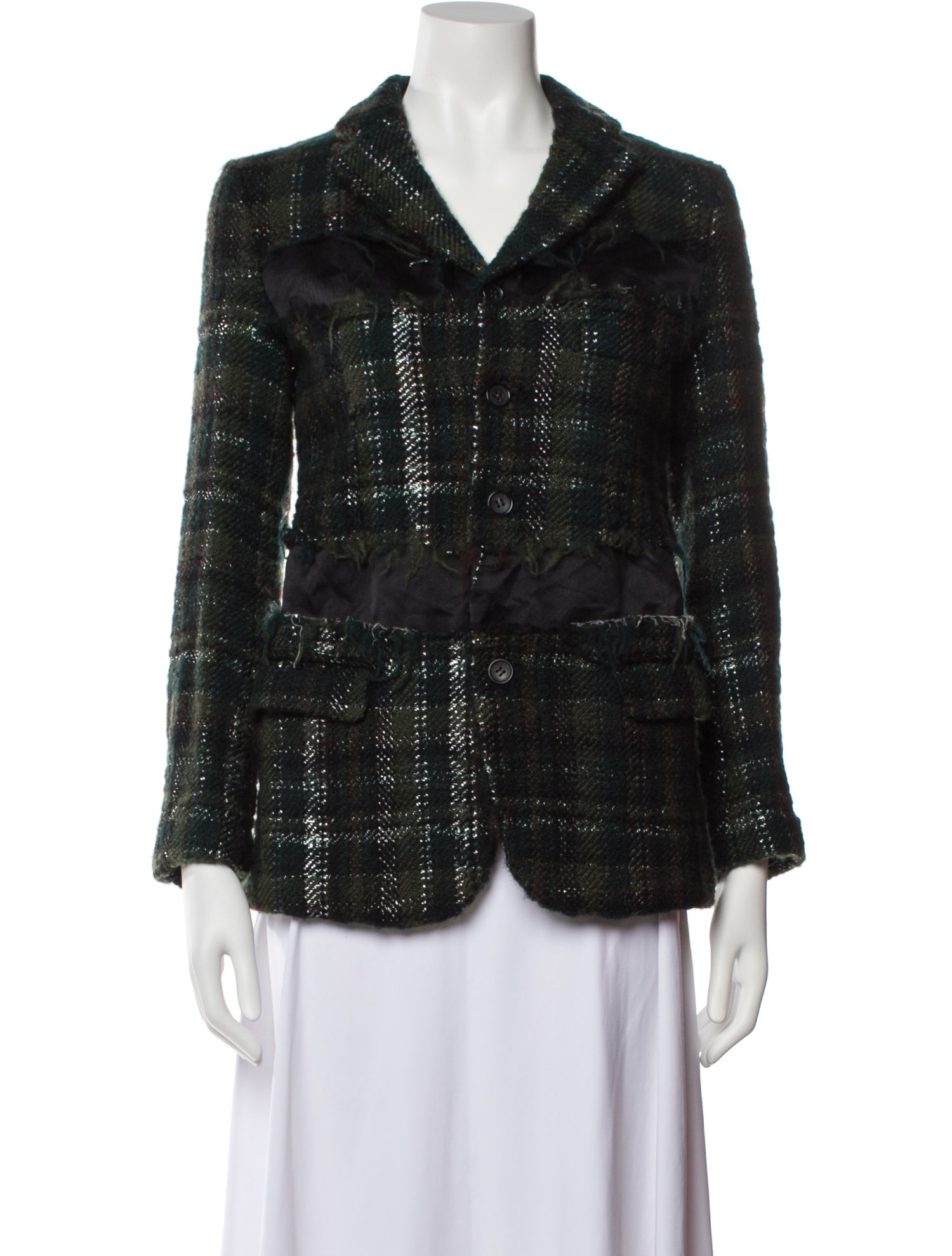 Comme des Garçons Comme des Garçons Cashwool Plaid Print Blazer