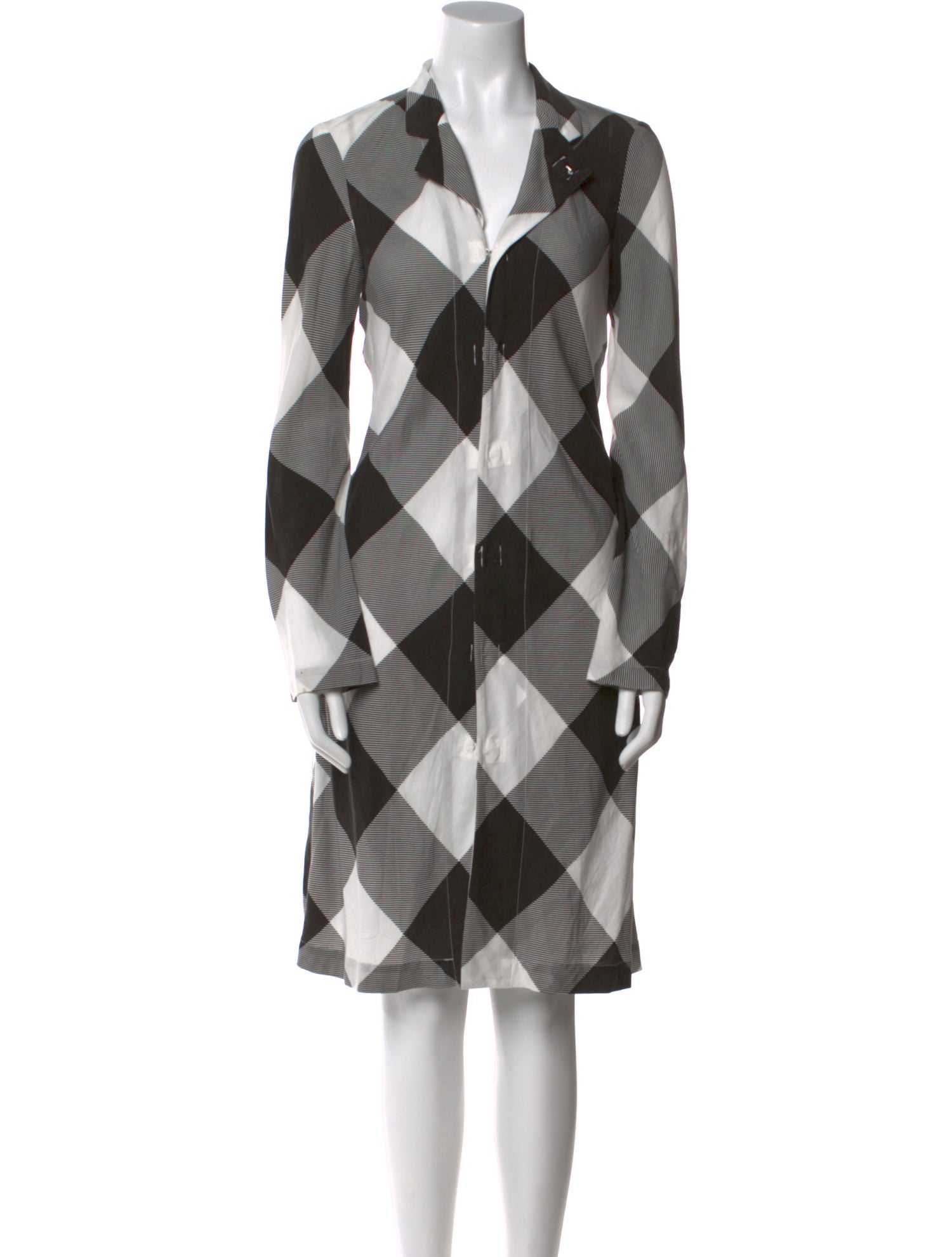 Comme des Garçons Comme des Garçons Plaid Print Midi Length Dress
