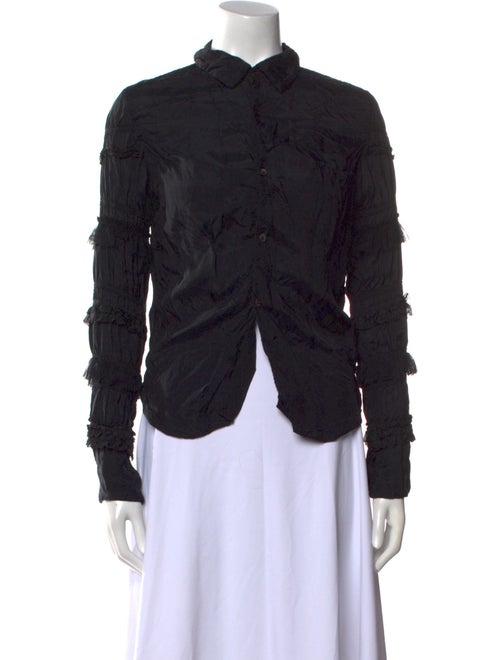 Comme des Garçons Comme des Garçons Mock Neck Long Sleeve Button-Up Top