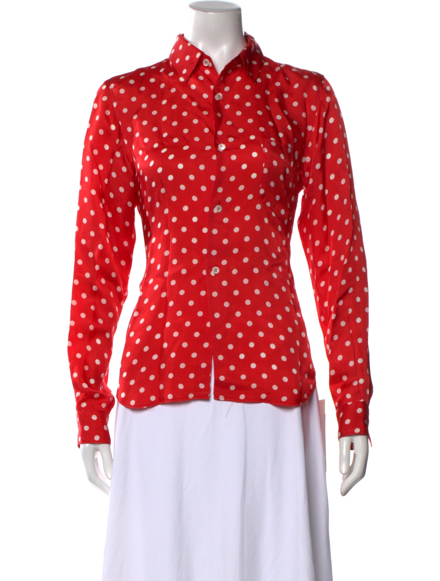 Comme des Garçons Comme des Garçons Polka Dot Print Long Sleeve Button-Up Top