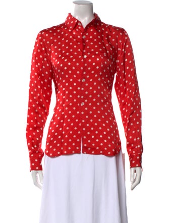 Comme des Garçons Comme des Garçons Polka Dot Print Long Sleeve Button-Up Top