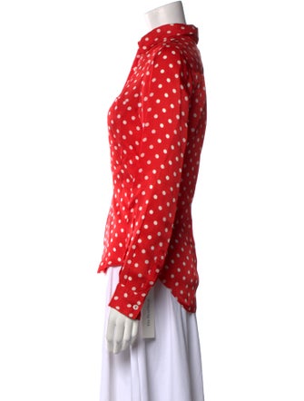 Comme des Garçons Comme des Garçons Polka Dot Print Long Sleeve Button-Up Top