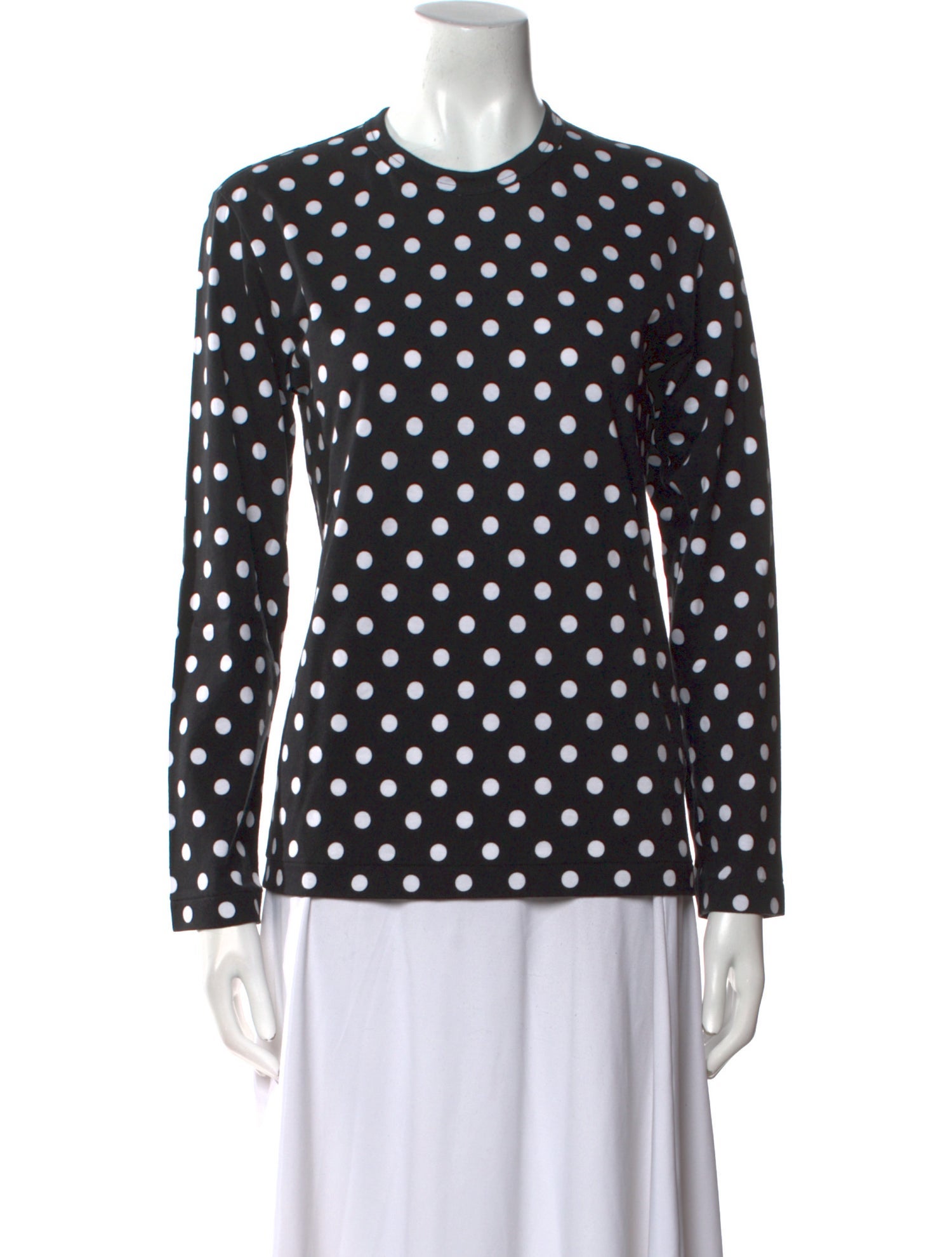 Comme des Garçons Comme des Garçons Polka Dot Print Crew Neck Button-Up Top