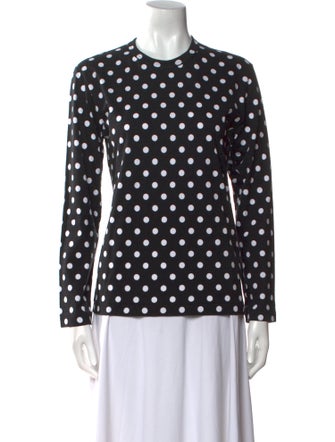 Comme des Garçons Comme des Garçons Polka Dot Print Crew Neck Button-Up Top
