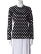Comme des Garçons Comme des Garçons Polka Dot Print Crew Neck Button-Up Top