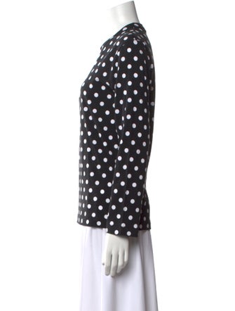 Comme des Garçons Comme des Garçons Polka Dot Print Crew Neck Button-Up Top