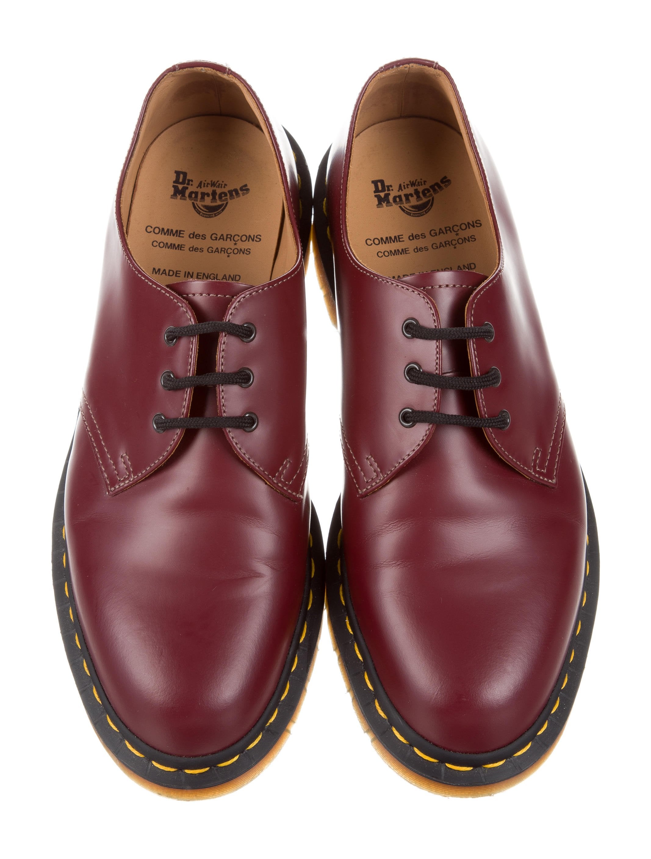 comme des gar04ons x dr martens leather derby shoes
