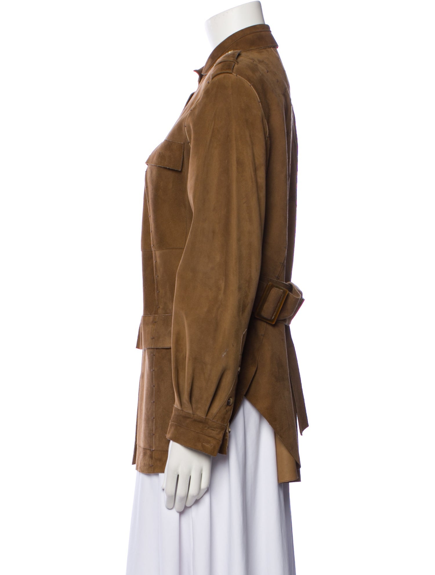 Chado by Ralph Rucci Vintage Suede Utility Jacket