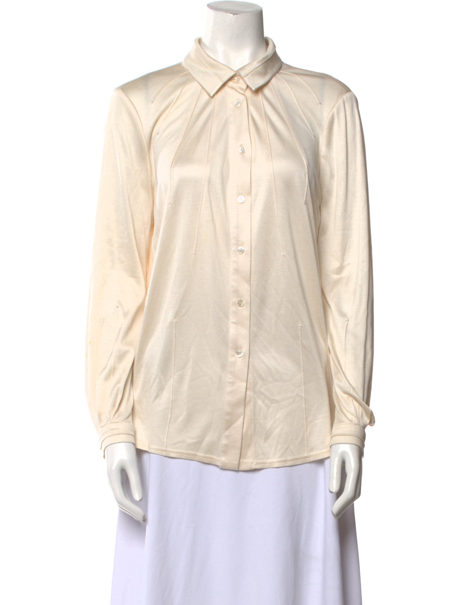 Chado by Ralph Rucci Vintage Long Sleeve Button-Up Top