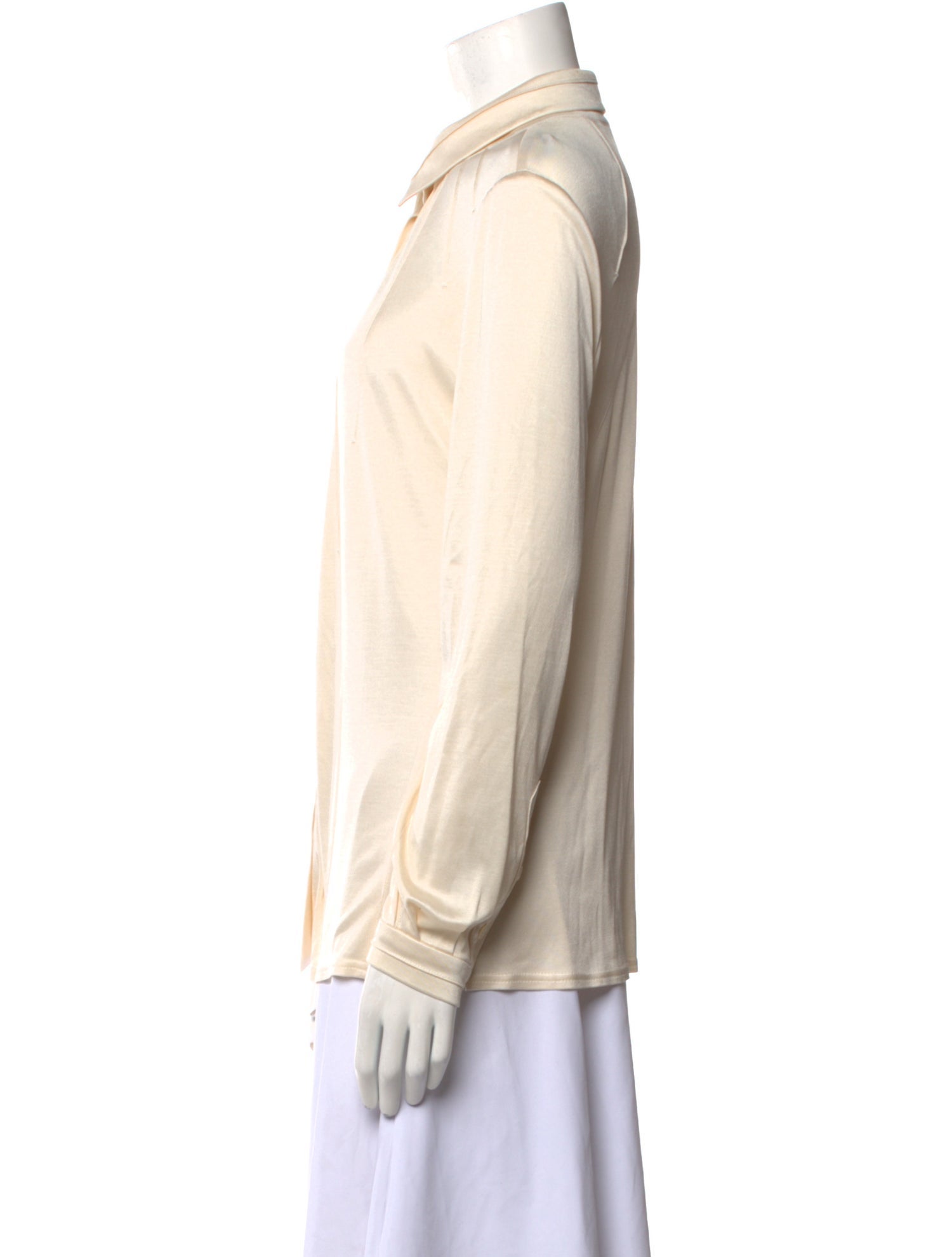 Chado by Ralph Rucci Vintage Long Sleeve Button-Up Top