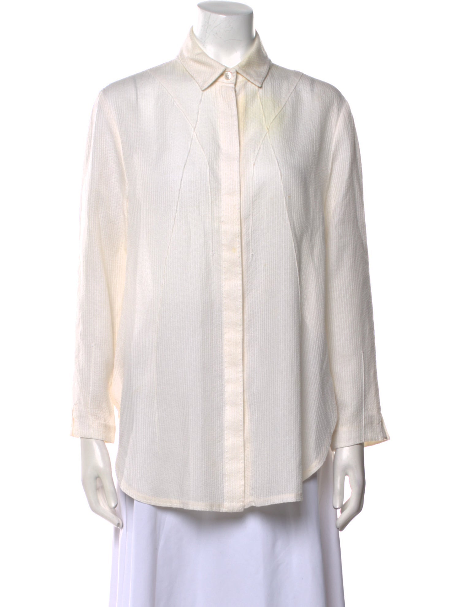 Chado by Ralph Rucci Vintage Silk Button-Up Top