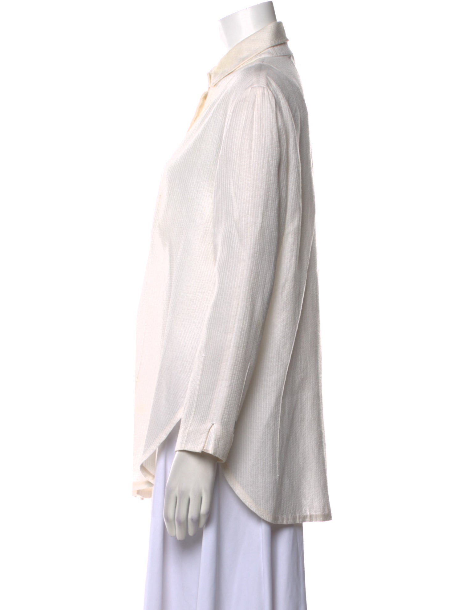 Chado by Ralph Rucci Vintage Silk Button-Up Top