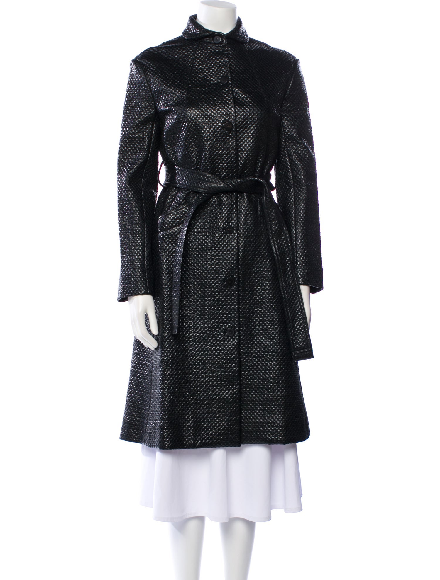 Chado by Ralph Rucci Late 2000's - Early 2010's Faux Leather Trench ...