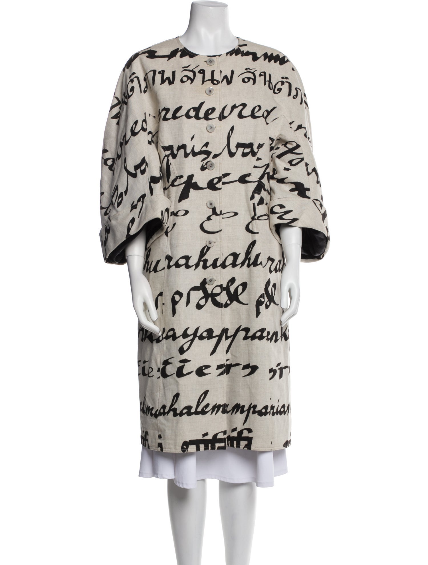 Chado by Ralph Rucci Vintage Printed Faux Fur Coat