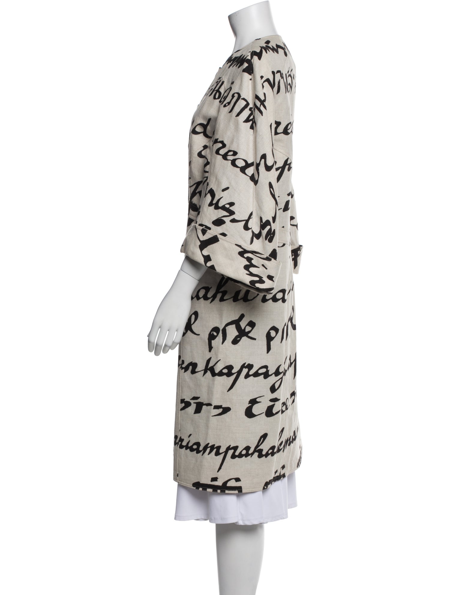 Chado by Ralph Rucci Vintage Printed Faux Fur Coat