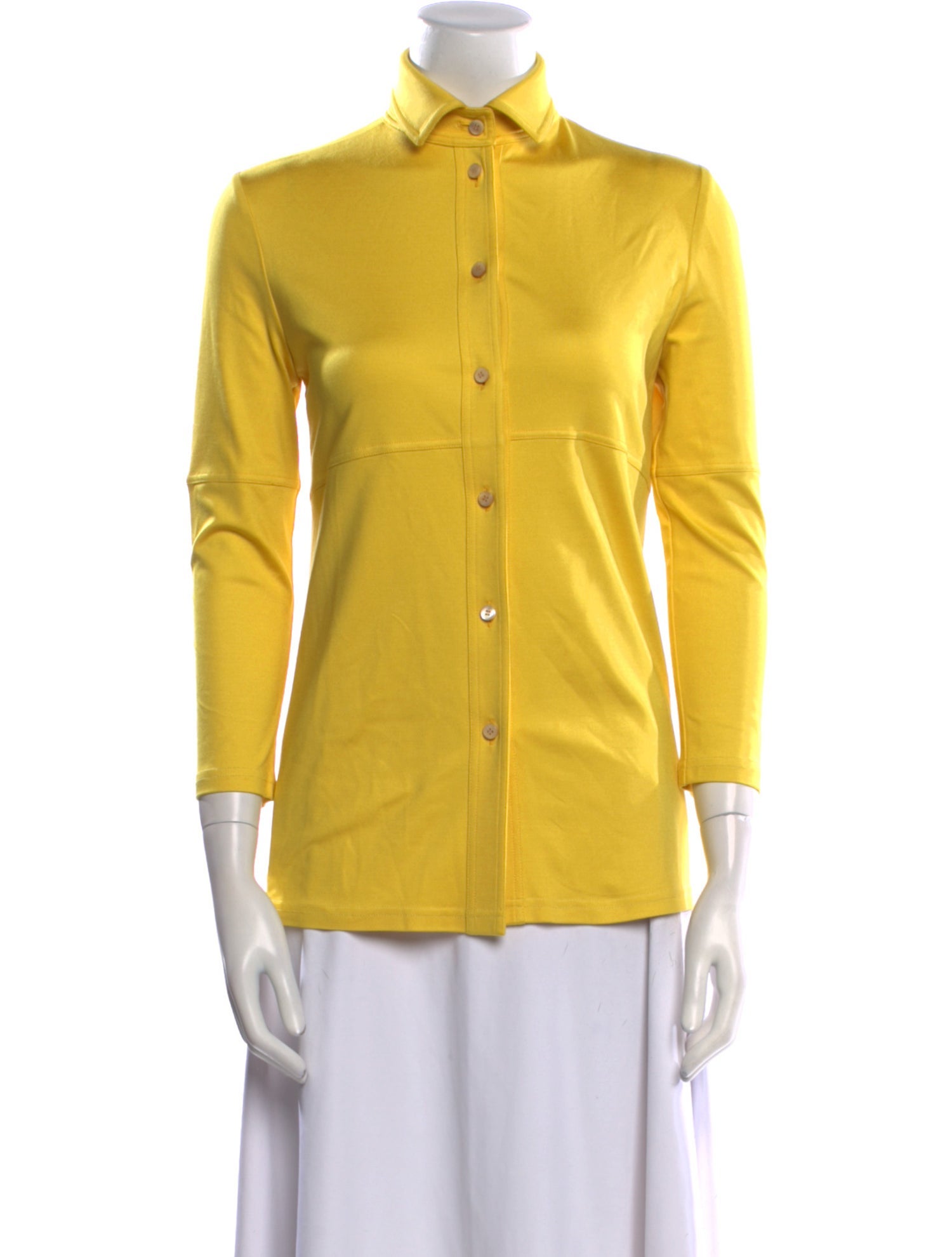 Chado by Ralph Rucci Vintage Three-Quarter Sleeve Button-Up Top