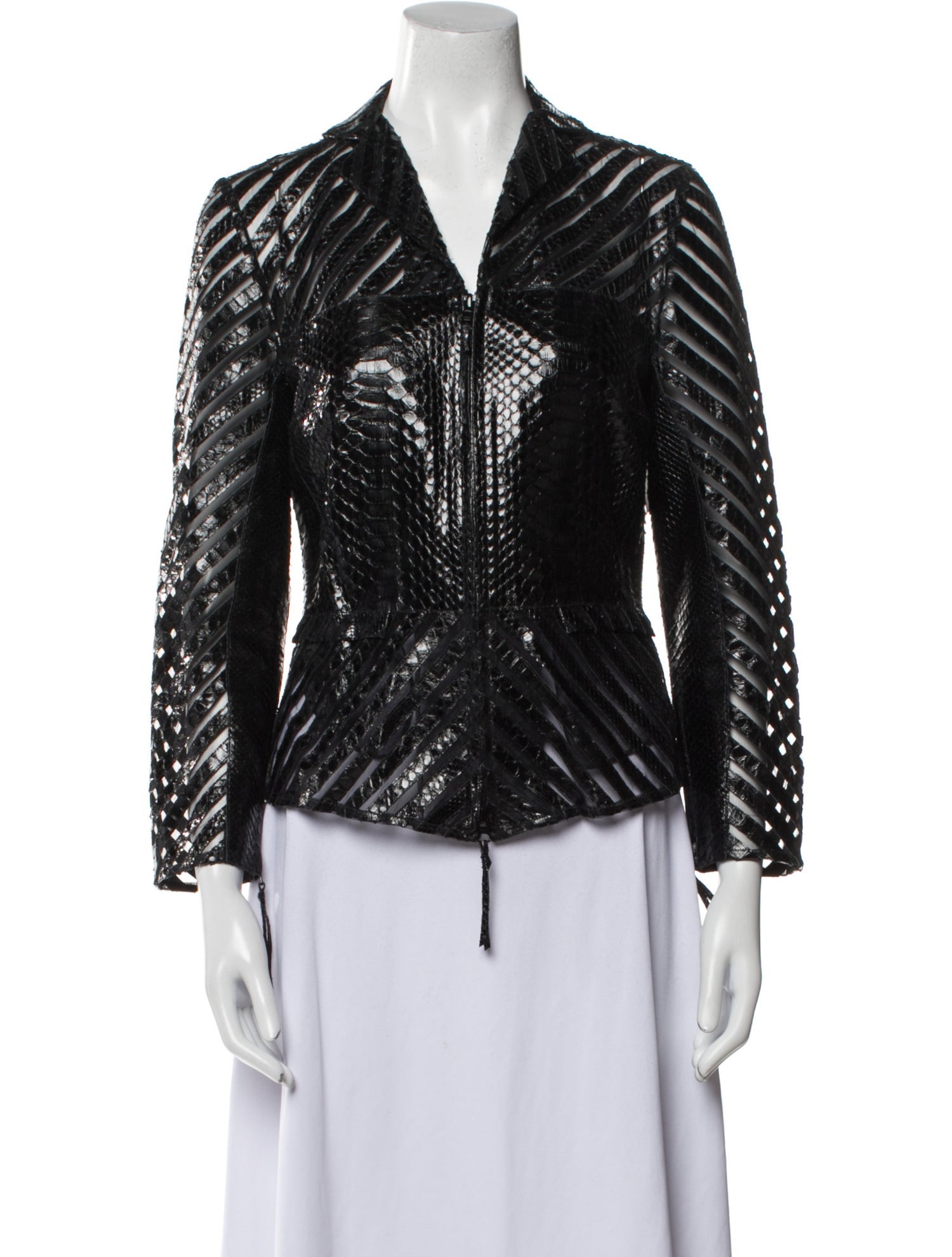 Chado by Ralph Rucci Vintage Demi Couture Floating Snakeskin Evening Jacket