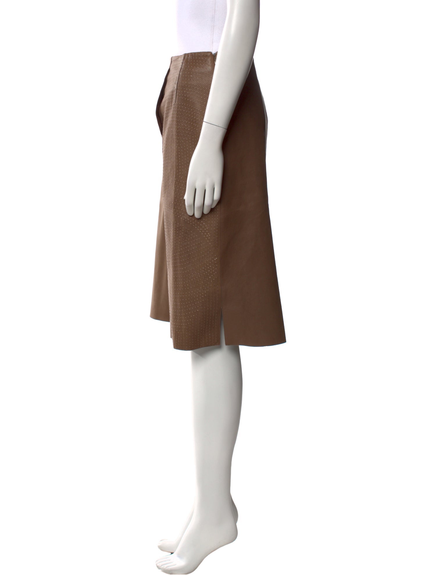 Chado by Ralph Rucci Embroidered Accent Knee-Length Skirt