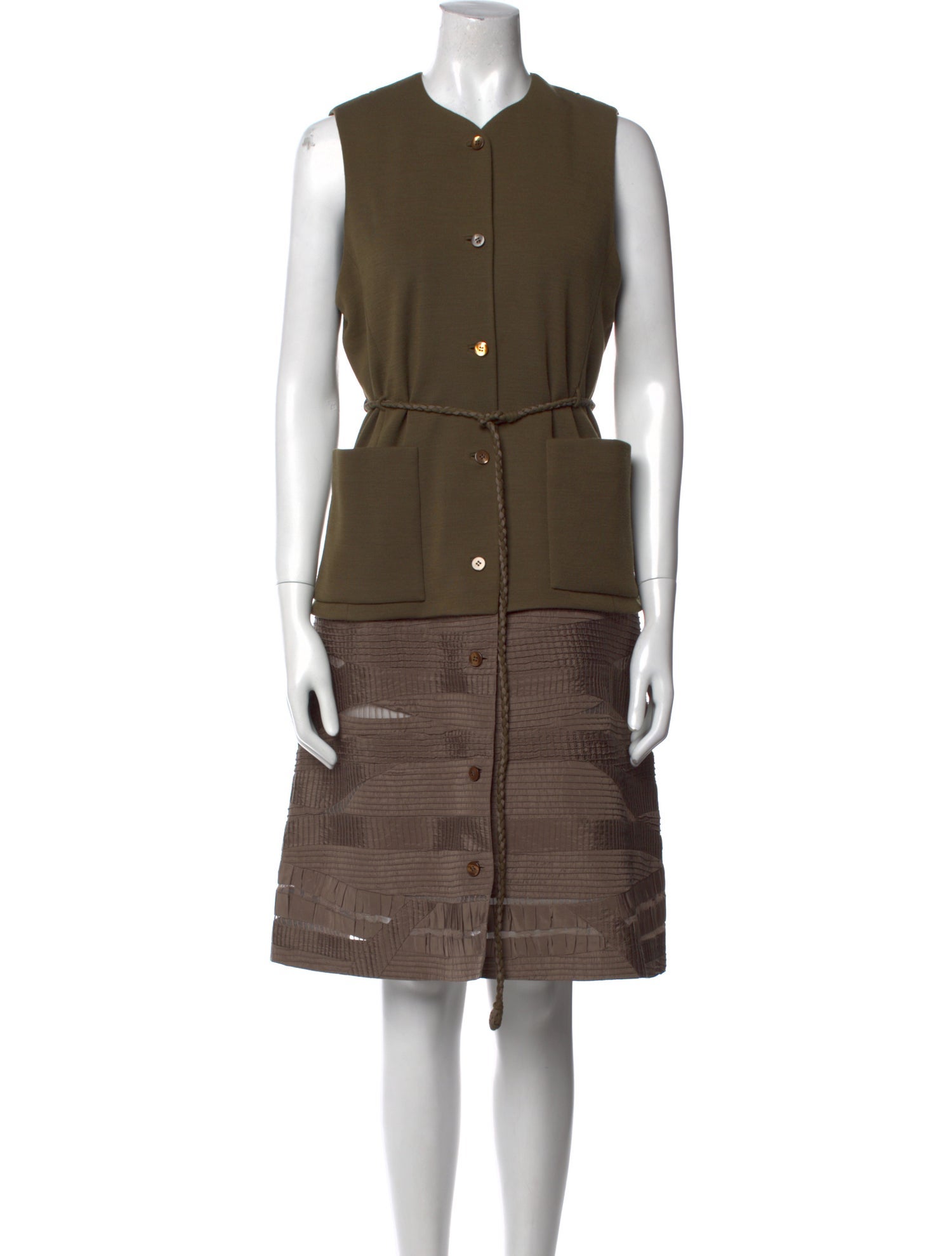 Chado by Ralph Rucci Wool Knee-Length Dress