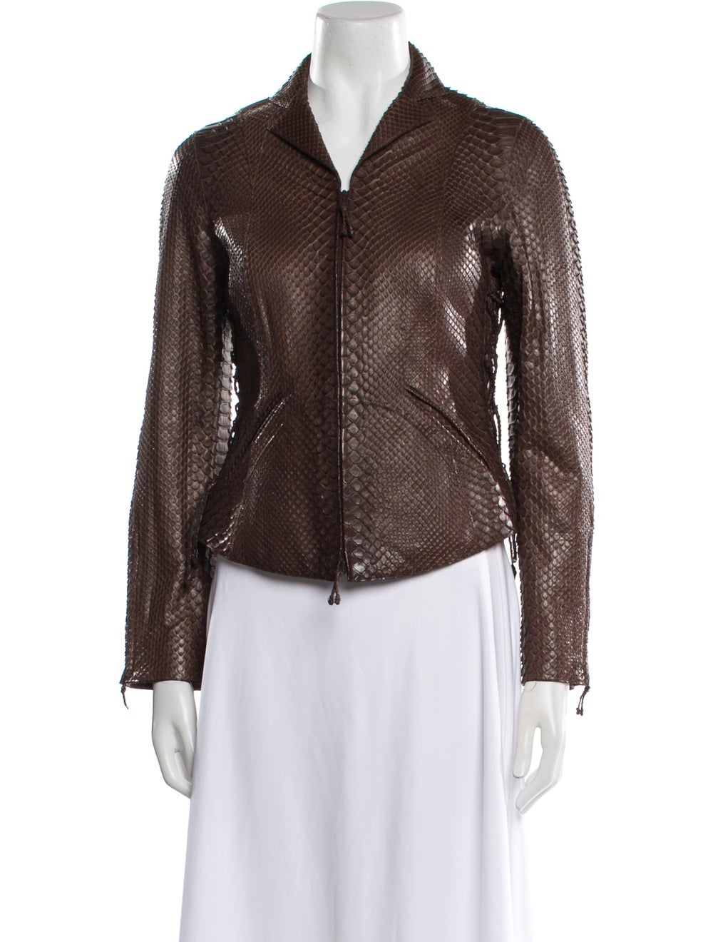 Chado by Ralph Rucci Python Biker Jacket Vintage … - image 1