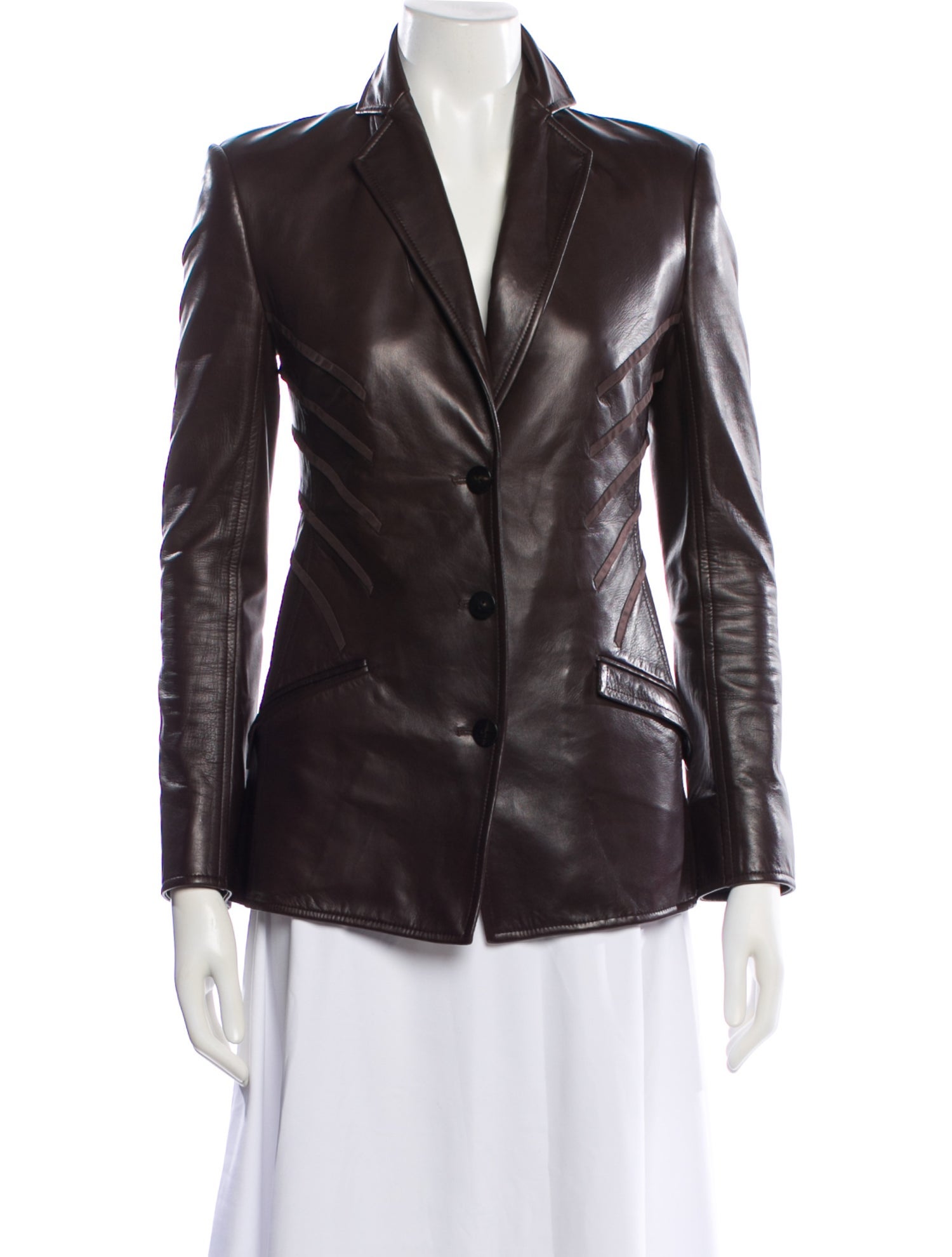 Chado by Ralph Rucci Late 2000's - Early 2010's Leather Blazer