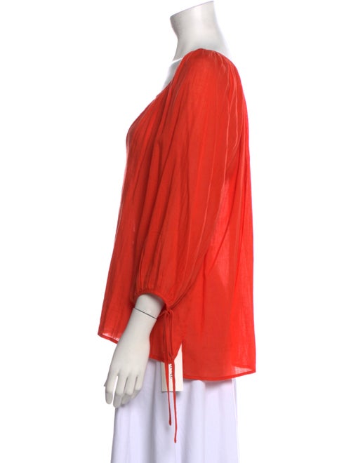 Loup Charmant Plunge Neckline Three-Quarter Sleeve Blouse