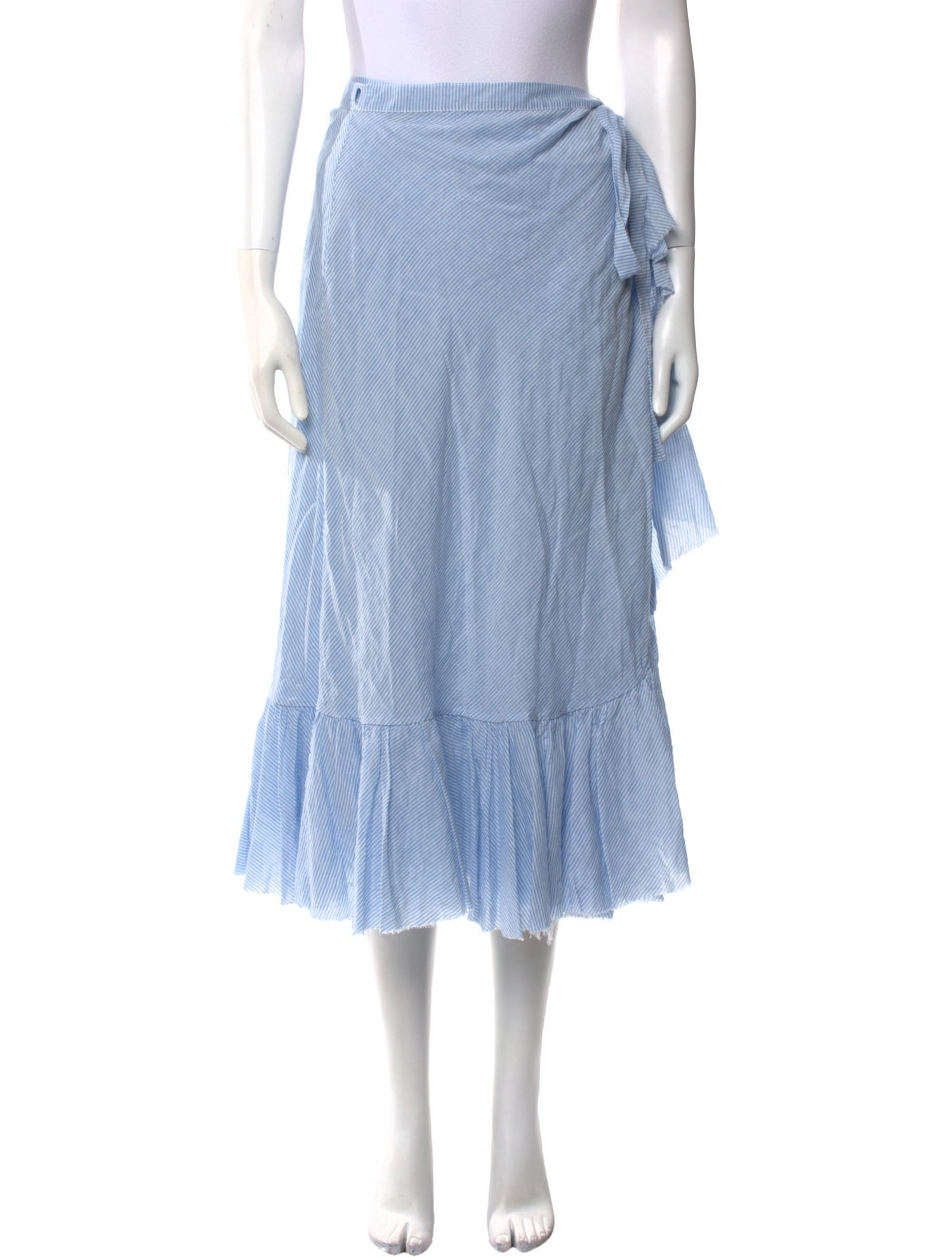 Loup Charmant Raw-Edge Trim Midi Length Skirt