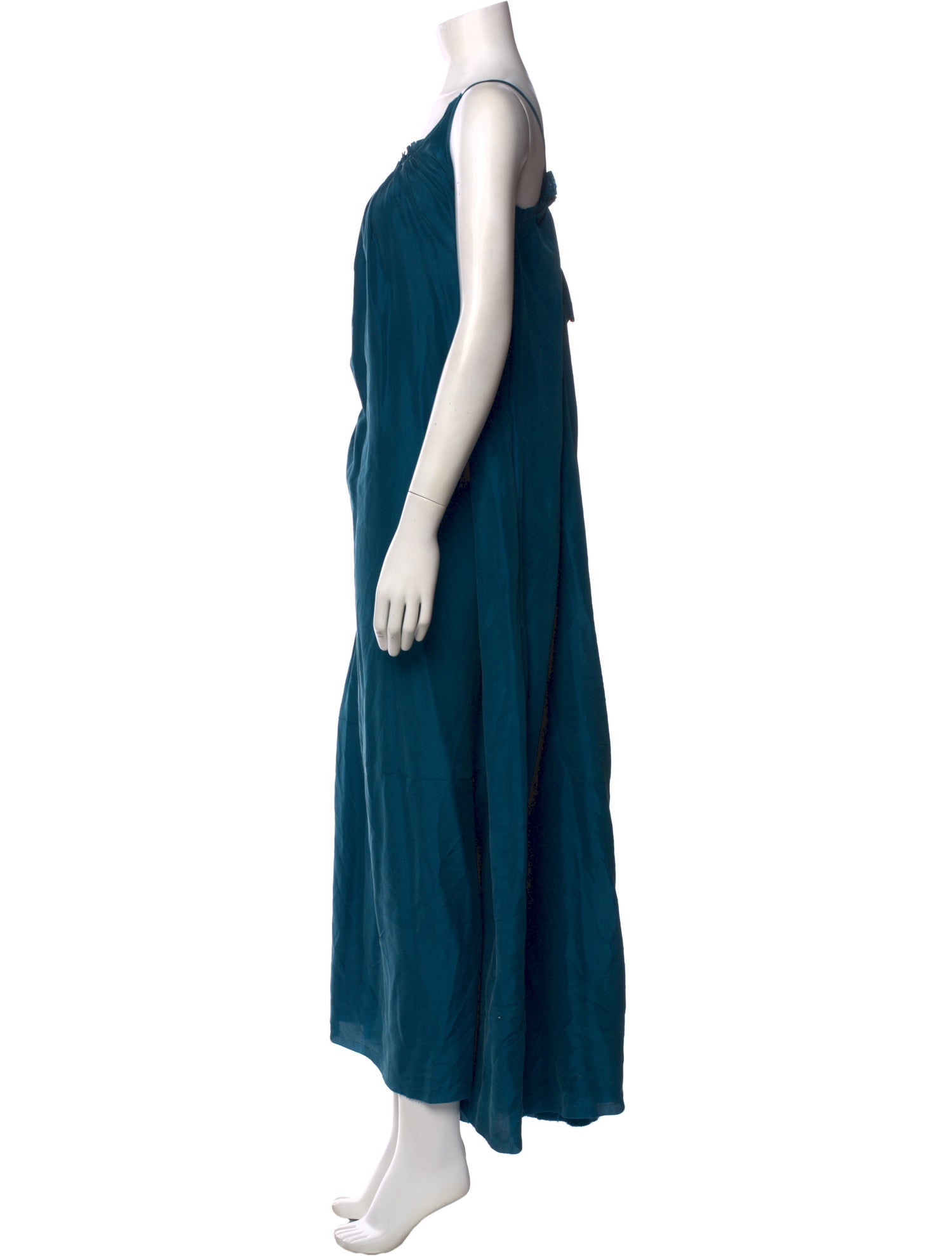 Loup Charmant Silk Long Dress - Blue Dresses, Clothing - WCE21432