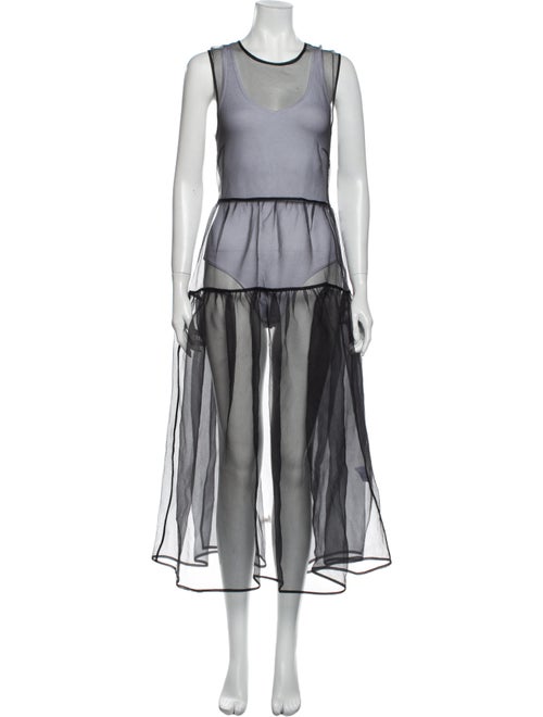 Cecilie Bahnsen Crew Neck Long Dress Black