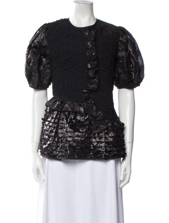 Cecilie Bahnsen Lace Pattern Crew Neck Blouse