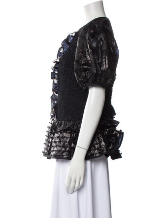 Cecilie Bahnsen Lace Pattern Crew Neck Blouse