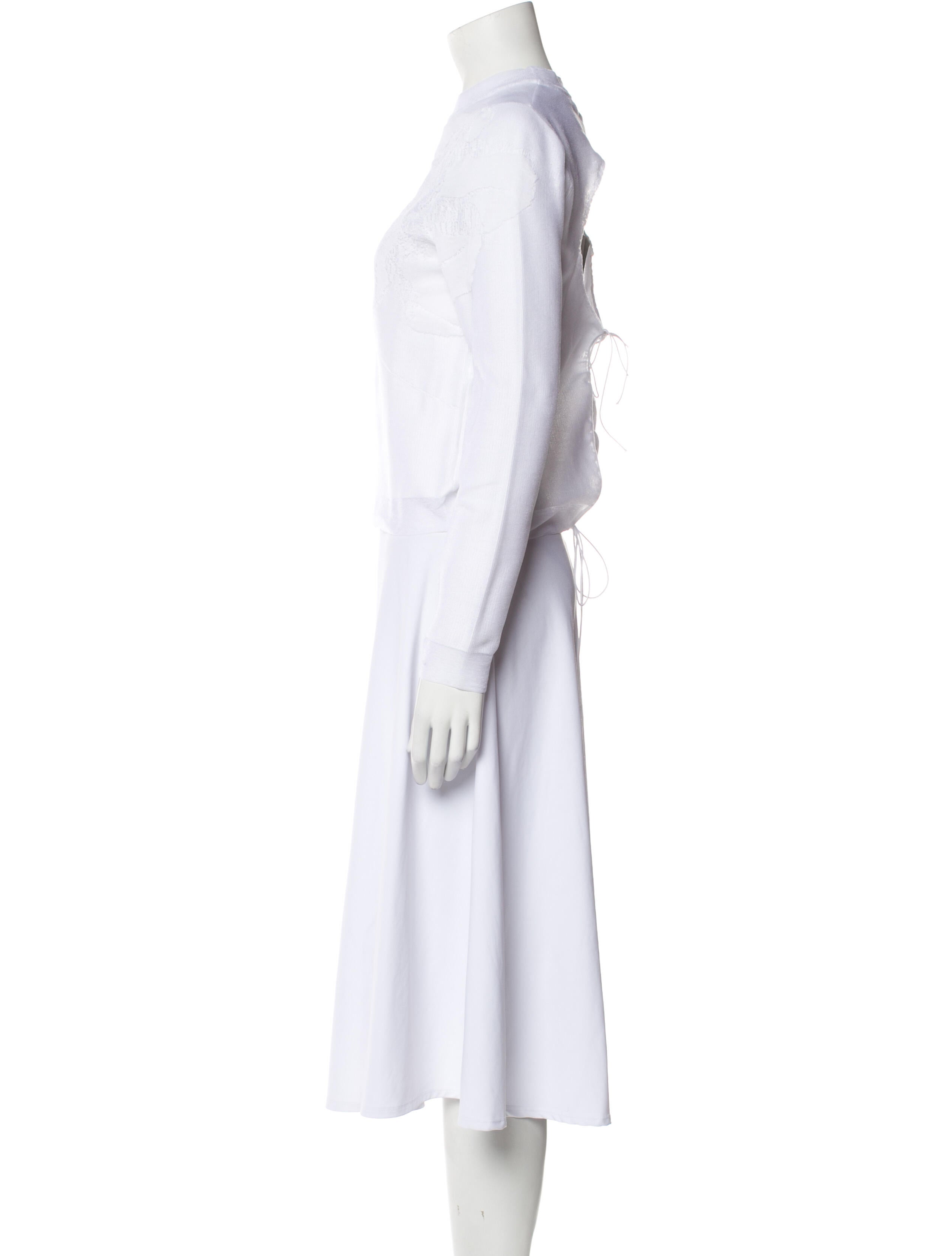 Cecilie Bahnsen Mock Neck Long Sleeve Crop Top