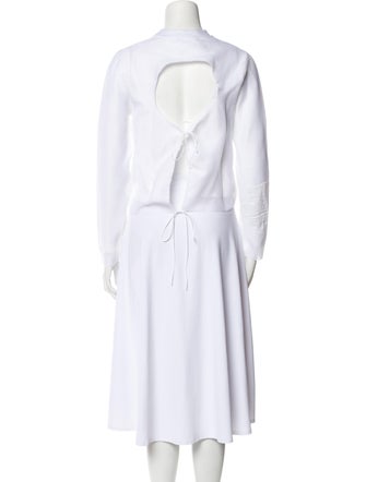 Cecilie Bahnsen Mock Neck Long Sleeve Crop Top