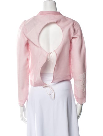 Cecilie Bahnsen Mock Neck Long Sleeve Crop Top